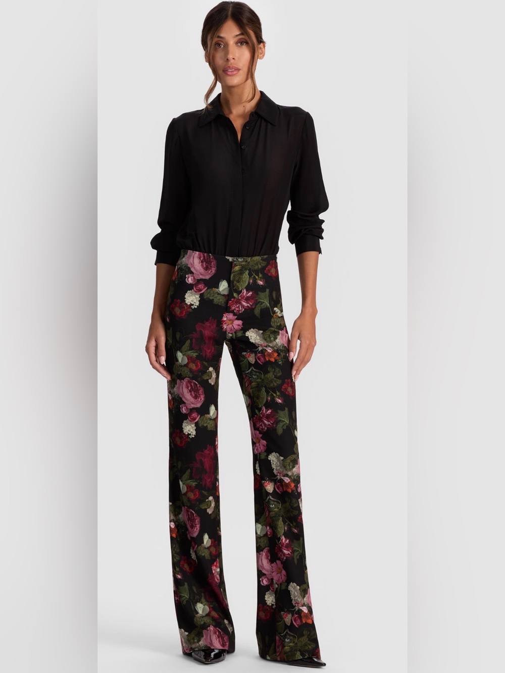 Alice + Olivia Teeny Floral Bootcut Pants - Picture 5 of 8